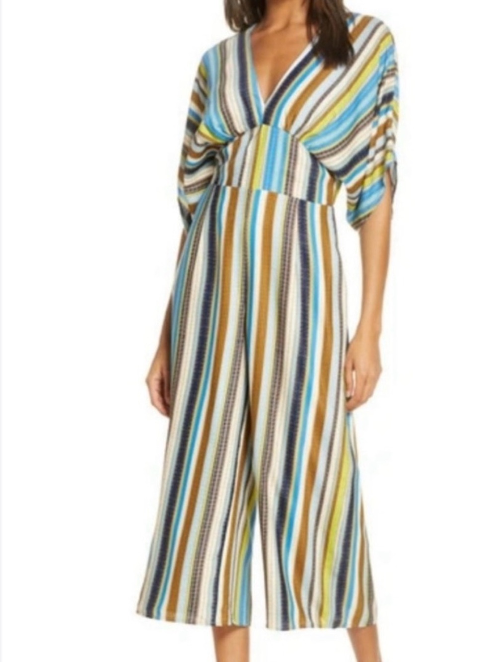 Adelyn Rae Striped Maxi Pantsuit. Small - Picture 1 of 5